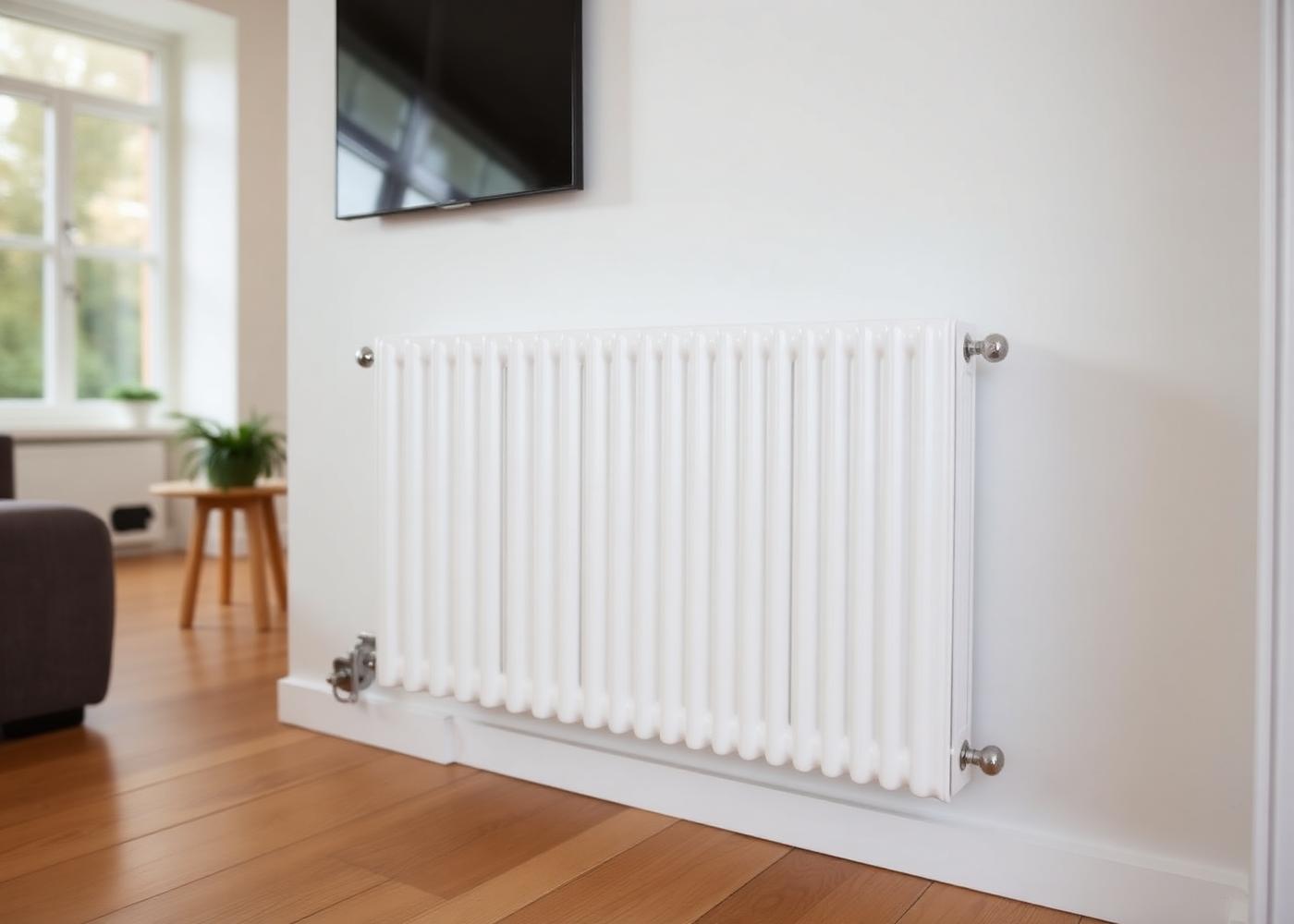 Nieuw geplaatste radiator met thermostatische kraan